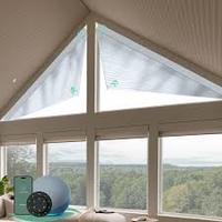 Persianas Trapezoidales Personalizadas Tipo Panal de Abeja, Cortinas Celulares Motorizadas Translúcidas para Ventanas con Formas Especiales
