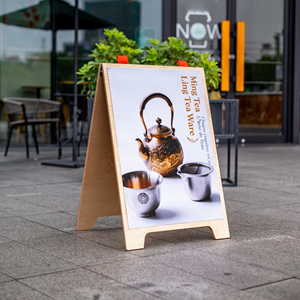 Fırın, kahve dükkanı, açık ahşap A-tabela panosu, çift taraflı kat tavana reklam ekranı - Product Image 5