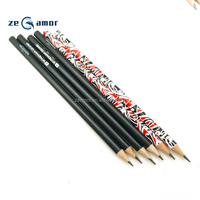 Zeamor Vente en gros à bas prix LOGO personnalisable Crayons d'hôtel HB Plomb Triangle Hexagonal Rond Noir Crayon en bois avec gomme
