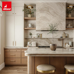 <span class=keywords><strong>Cuisine</strong></span> moderne de qualité supérieure Alland avec îlot, design complet en bois massif, armoire de rangement de <span class=keywords><strong>cuisine</strong></span> sur mesure - Product Image 3