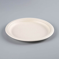 Assiettes jetables en bagasse de canne à sucre sans PFAS, compostables, résistantes au micro-ondes, au lave-vaisselle et à l'eau, pour la restauration, les plats à emporter et les mariages