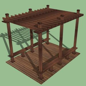 Pérgola <span class=keywords><strong>de</strong></span> plástico para uvas, enrejado <span class=keywords><strong>de</strong></span> <span class=keywords><strong>madera</strong></span>, compuesto, Pavilion XFP007 - Product Image 3
