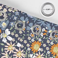Rideau de douche moderne imprimé floral 3D, motif Art Déco fleurs sauvages, polyester imperméable, 12 crochets, pour salle de bain style ferme