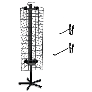 Desmontable de 3 lados de metal Gridwall Spinner Floor Accesorios para teléfonos celulares Display Rack Grid Panel Hanger Stand - Product Image 2
