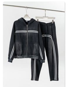 Ensemble sweat-shirt unisexe décontracté de sport pour hommes veste d'hiver lavable en tricot zippé avec doublure en polaire chaude pour l'automne/hiver - Product Image 6