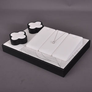 ชุดจัดแสดงเครื่องประดับหนัง PU ดีลักซ์แบบกำหนดเอง พร้อมที่แขวนจี้และสร้อยคอ สำหรับร้านขายเครื่องประดับ - Product Image 5