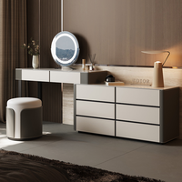 Coiffeuse de maquillage de luxe classique table design coiffeuse à miroir bureau couleur noyer