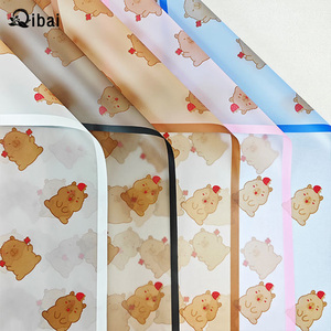 Qiba luxe fleur papier d'emballage couleur unie étanche PP pour <span class=keywords><strong>fleuriste</strong></span> paquet saint valentin emballage nouveau Capybara Design - Product Image 5