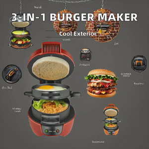 3 trong 1 tự động mini điện Hamburger nướng hộ gia đình ăn sáng bánh sandwich Burger Maker Vòng Nhà Bếp Máy - Product Image 2