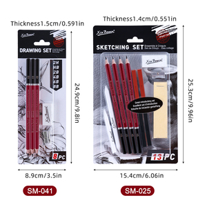 Xin Bowen kalem seti profesyonel grafit çekirdek/kömür çekirdek 8/13-piece <span class=keywords><strong>Set</strong></span> kroki boyama kalem toksik olmayan - Product Image 2