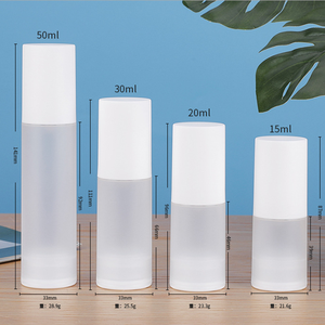 Espray <span class=keywords><strong>blanco</strong></span> esmerilado y bomba de loción, conjunto de cosméticos de gama alta, botella de sub-embalaje de 1, 2 y 3 oz, 15ml, 20ml, 30ml, 50ml - Product Image 4