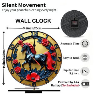 Round Wooden Wall <b>Clock</b> 25Cm Silent Non Ticking Home Office Decor Simple Wall <b>Clock</b> - Product Image 2