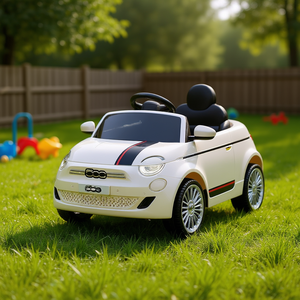 Coche eléctrico Fiat 500 blanco de 12V para niños con control remoto y luces para niños de 3 a 6 años - Product Image 2