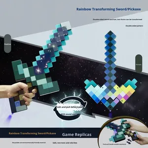 Épée et <span class=keywords><strong>pioche</strong></span> <span class=keywords><strong>diamant</strong></span>ées 2-<span class=keywords><strong>en</strong></span>-1 transformables avec sabre laser et accessoires de jeu d'arc et de flèches <span class=keywords><strong>en</strong></span> ABS pour jouets - Product Image 6
