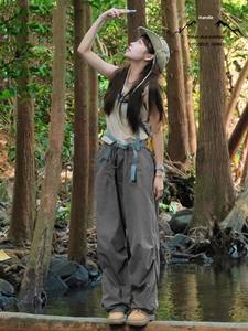 Pantalon de sport pour <span class=keywords><strong>femme</strong></span> haut de gamme gris foncé, coupe ample, séchage rapide, protection solaire, idéal pour la randonnée et le <span class=keywords><strong>trekking</strong></span> en extérieur, nouvelle collection 2025 - Product Image 1