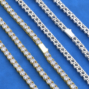 Bespoke Hip Hop <b>Iced</b> <b>Out</b> Moissanite Tennis <b>Chain</b> Necklace 925 Silver VVS Diamond Look Pass Tester Custom Jewelry - Product Image 6