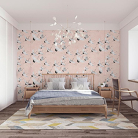 Rouleau de papier peint 3d imprimé d'oiseau, tapisserie Design Pop, rose, bleu, décoration de la maison