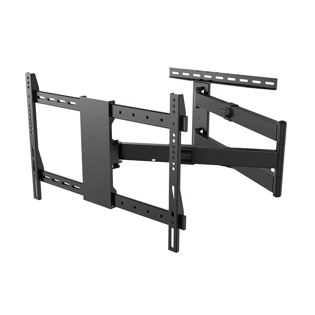 Manufacture Supplier 55-80 Inch Black Full Motion Tv Wall Mount Tilt and Swivel in Living Room Max Bracket for VESA 600x400mm