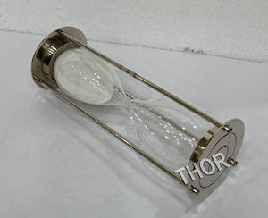 <b>Decorative</b> Brass <b>Sand</b> Timer Hourglass <b>Sand</b> Glass Timer Clock Fashion Gifts Home Office Decor Chrome Polished - Product Image 3