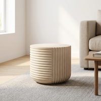 Table basse moderne en MgO écologique, légère et durable, couleur crème, pour salon, chambre et mobilier de maison