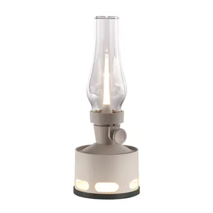 Luminária led com design exclusivo e moderna de mesa, lâmpada com luzes de leitura tipo querosene, bateria recarregável