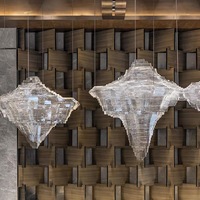 Hôtel restaurant iceberg montagne décoration grand lustre à led d'ingénierie lustre personnalisé pour entrée haut plafond escaliers