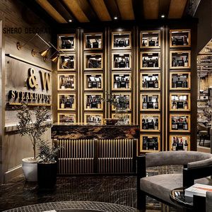 Gabinete de Bar de lujo Uso en el hogar Estante de vino integrado Unidad de almacenamiento de puerta de vidrio - Product Image 6