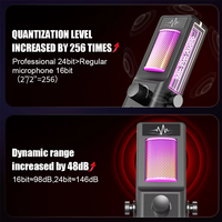 Micrófono de Condensador USB-C Profesional para Escritorio, Cableado, Cardioide, con Cancelación de Ruido, Iluminación RGB, para Juegos y Transmisiones en Vivo, 384KHz 24bit