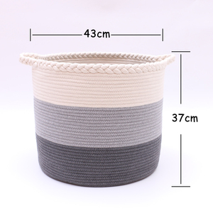 Hermoso hecho a mano de la <span class=keywords><strong>Ronda</strong></span> de cuerda de algodón cesta de almacenamiento para el almacenamiento <span class=keywords><strong>en</strong></span> el hogar - Product Image 2