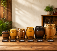 Distributeur de vin en fût de bois avec robinet et support pour service sur table de bar à domicile, fournisseur en gros d'articles de bar en bois de pin et de chêne