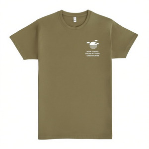 T-shirt Reflection By Ninhol Verde Oliva Design Minimal Sun Cloud Abbigliamento casual unisex - Product Image 2