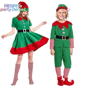 Disfraz de Duende Navideño HESPER para Adultos y Niños, Vestido de Duende para Hombre/Mujer y Traje de Ayudante de Santa Claus para Niños para Cosplay Navideño - Product Image 1