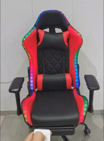 Chaise de jeu grande taille avec accoudoirs 3D réglables, LED RGB, ergonomique, avec repose-pieds