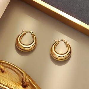 Bulk Custom Waterproof Stainless Steel <b>Earrings</b> 18k <b>Gold</b> <b>Plated</b> Fine <b>Earrings</b> Based <b>Earring</b> for Women Teen Girls - Product Image 4