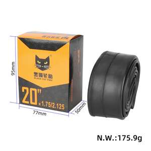 Chambre à air de vélo 20 pouces, largeur 1.75/1.95/2.125, valve Schrader, en caoutchouc, pièces de roue pour VTT - Product Image 2