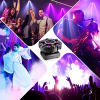 Projecteur de Scène Mobile à Tête Lumière Faisceau Laser Six Bras LED RGBW 150W, Effet Stroboscope DMX pour Disco DJ Bar Soirée