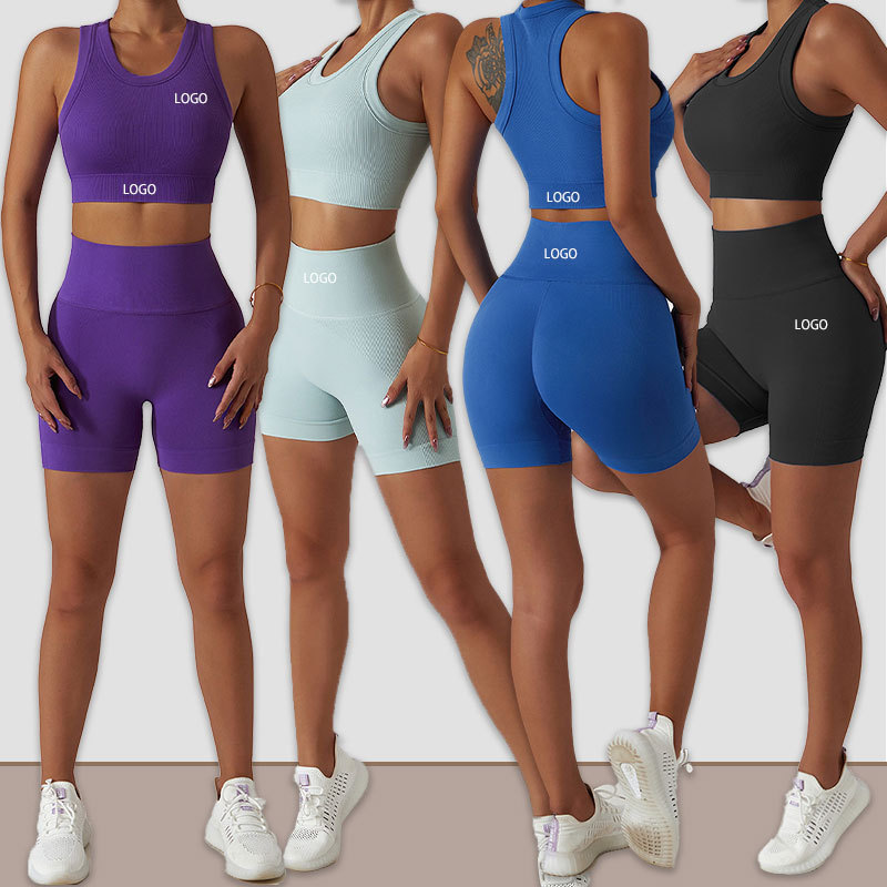 Custom Sports Wear Active Shorts and Bra Workout Sportswear Gym Girls Lightweight Elastic Fitness Women Yoga Sets