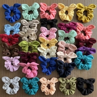 Élastiques à cheveux en forme d'oreilles de lapin, en lin doux, élastiques pour queue de cheval, accessoires pour cheveux pour femmes, OEM ODM en gros