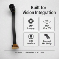 Modul Kamera 5MP MIPI FPC 149 FOV F2.8 Distorsi TV <18% Sensor 1/4" Resolusi 2592x1944 untuk Smartphone/Tablet