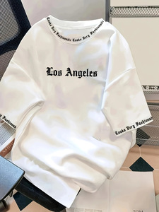 Camiseta Moderna 2026 con Estampado de Letras de <span class=keywords><strong>Los</strong></span> Ángeles, Cuello Redondo, Suave y Transpirable, Manga Corta, Informal de Verano para Hombre - Product Image 1