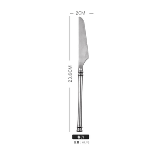 DFC0317 Juego de Cubiertos de Metal Plateado Estilo Bambú con Acabado Brillante Personalizado al por Mayor con Caja de Plástico Portátil - Product Image 3