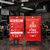 Couverture anti-feu standard en fibre de verre 1x1M, couverture de sécurité d'urgence pour cuisine, moto, scooter, usage domestique