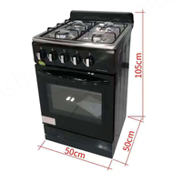 Cuisinière à gaz 4 brûleurs avec four, plaque de cuisson et gril en acier inoxydable pour usage domestique et commercial