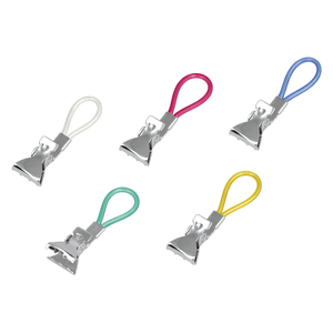 Pinces à tissus Metaltex, 5 pièces, en métal avec boucles colorées, pour usage comme pinces à linge - Product Image 2