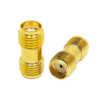 Adaptador RF SMA Hembra a SMA Hembra, Conector Coaxial RF, Latón Chapado en Oro, 50 Ohmios, Acoplador Recto para Antena WiFi FPV