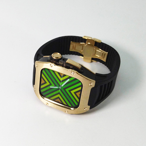 กรอบนาฬิกาสแตนเลสสตีลคลาสสิกสุดหรูมีสายรัดยางฟลูออโรให้เลือกหลายสีสำหรับกล่องใส่นาฬิกา - Product Image 3