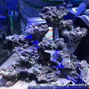 Estructura de Roca para Acuario en Forma de Cilindro, Decoración Acuática, Adhesivo Viscoso, Estilo Coral Moldeado, Paisajismo para Tanques - Product Image 1