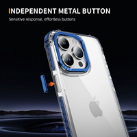 Haute qualité clair double couleur métal cadre de caméra antichoc acrylique dur housse de téléphone pour iPhone 16 Pro Max nouveau matériel PC
