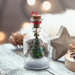 Christmas Ornaments with Base in Glass Dome Decoration <b>LED</b> <b>Lights</b> Desktop Glass Wholesale New Design Christmas <b>Tree</b> - Product Image 4