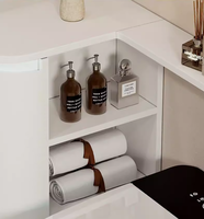 Ensemble de meuble de salle de bain en bois massif personnalisé miroir LED lavabo intégré résistant à l'eau lavabo européen moderne armoire d'évier